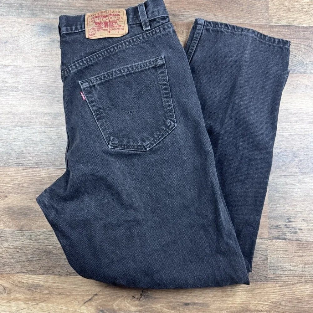 Vintage 2000 Black Levi's 550 Jeans Cotton Western Denim 36x30 USA